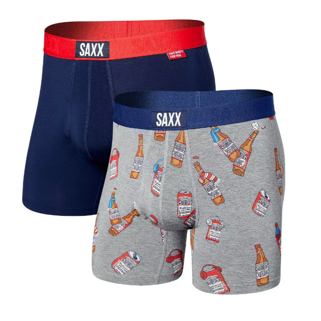 Saxx Ultra Relaxed Fit Boxer Brief - Small Winter Budweiser Theme - 2 Pack - Nwt